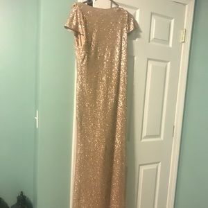 Sorella Vita gold sequin bridesmaid dress